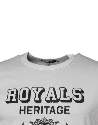 Dolce & Gabbana Weißes Royals Heritage Baumwoll-T-Shirt