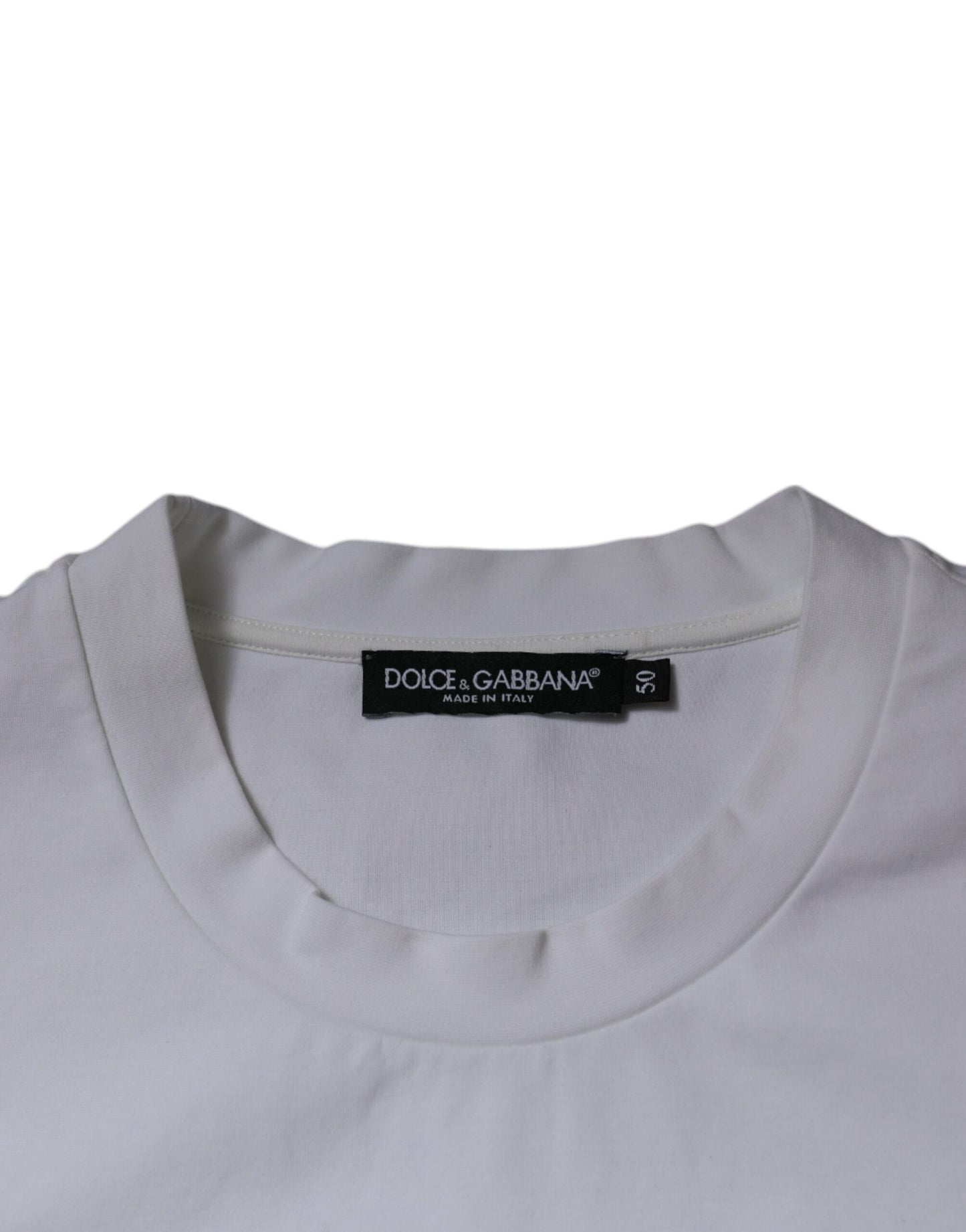 Dolce & Gabbana Weißes DG Logo Rundhals T-Shirt mit kurzen Ärmeln