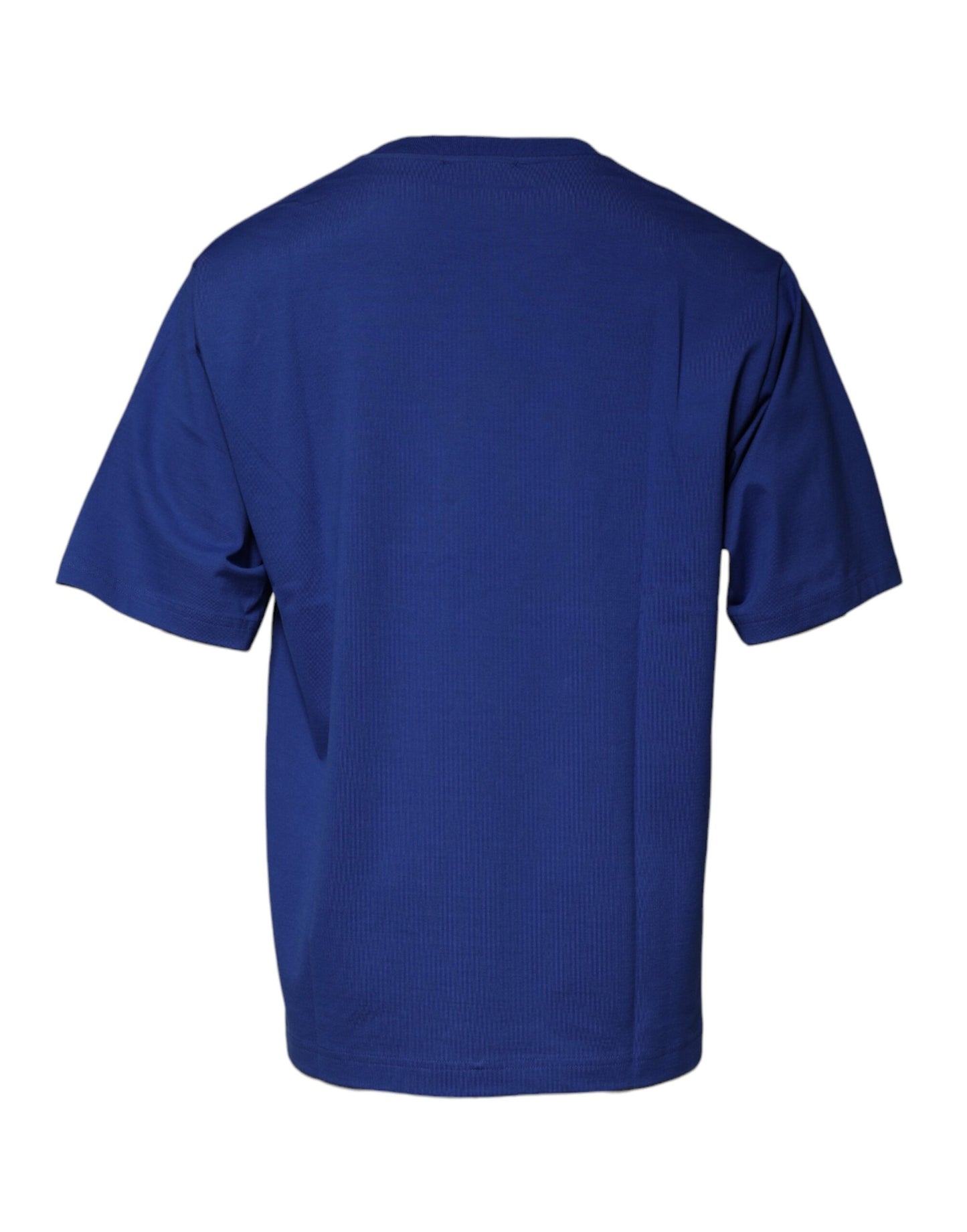 Dolce & Gabbana Blaues Logo Print Baumwolle Männer T-Shirt mit Rundhalsausschnitt