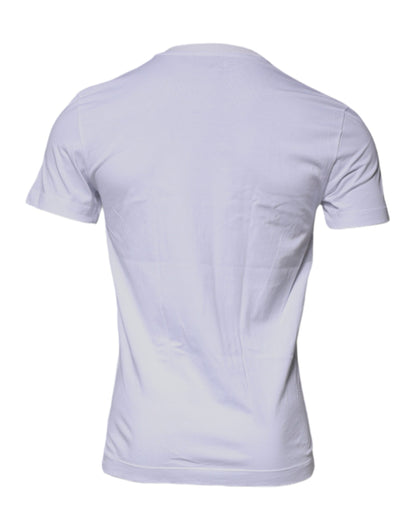 Dolce & Gabbana Weißes DG Logo Baumwoll-T-Shirt mit Rundhalsausschnitt