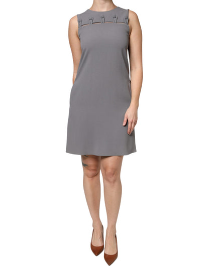 Emporio Armani Graues ärmelloses A-Linien-Minikleid mit Rundhalsausschnitt