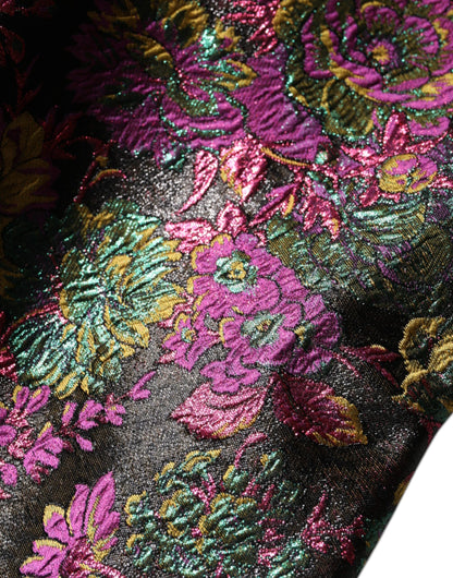 Dolce & Gabbana Gekürzte Jacke aus mehrfarbigem Blumen-Jacquard