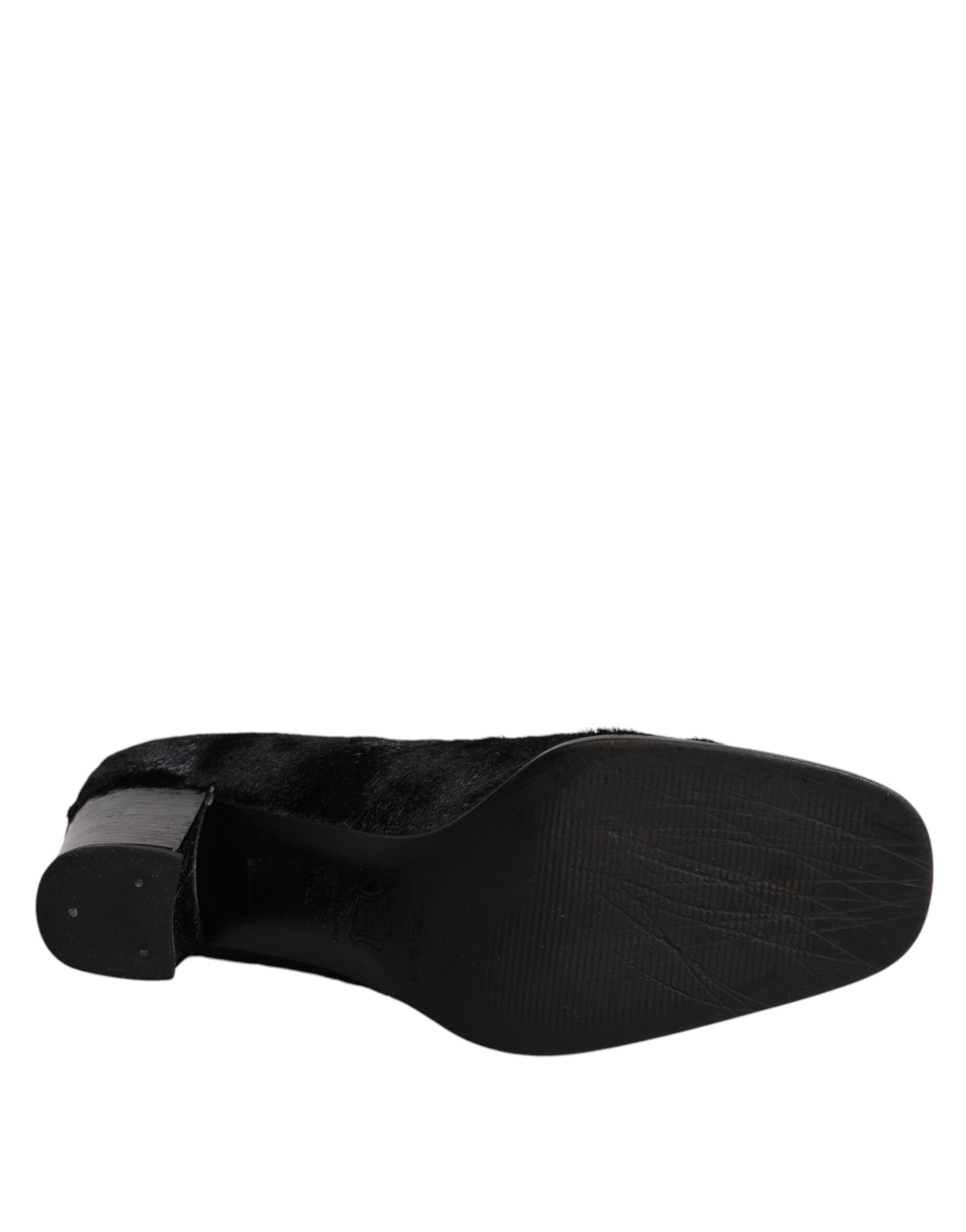 Dolce & Gabbana Schwarz Leder Blockabsatz Pumps Schuhe