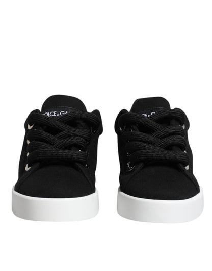 Dolce & Gabbana Schwarz Portofino Low Top Sneakers Schuhe