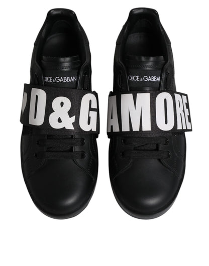 Dolce & Gabbana Schwarz D&G AMORE Low Top Sneakers Schuhe