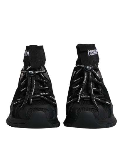 Dolce & Gabbana Schwarz Sorrento Socken Logo Turnschuhe Schuhe