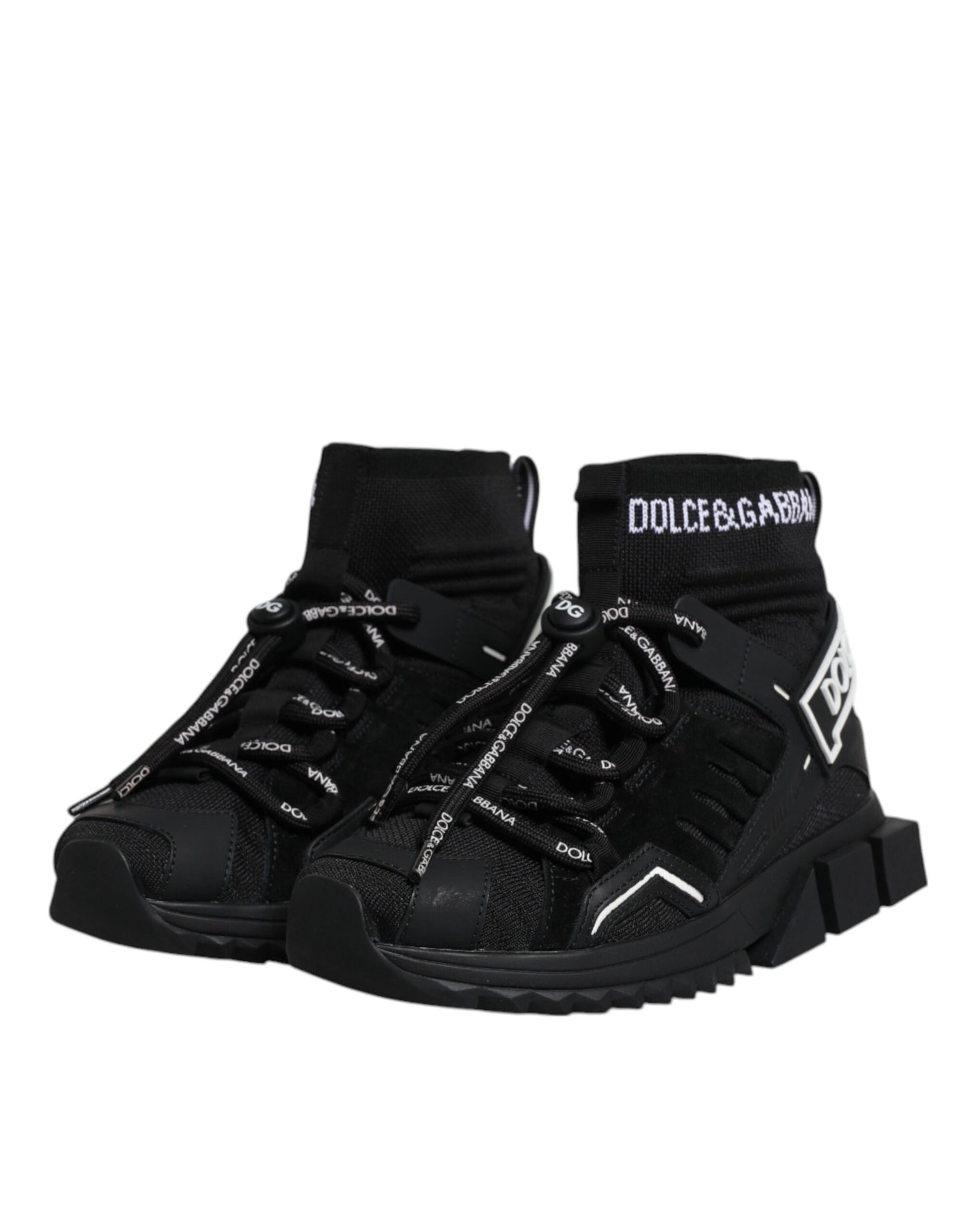 Dolce & Gabbana Schwarz Sorrento Socken Logo Turnschuhe Schuhe