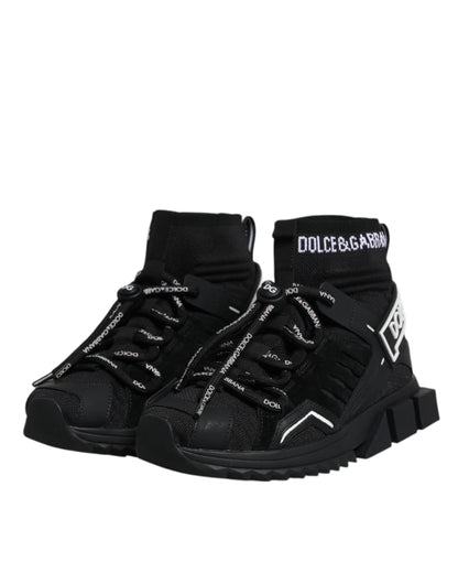 Dolce & Gabbana Schwarz Sorrento Socken Logo Turnschuhe Schuhe