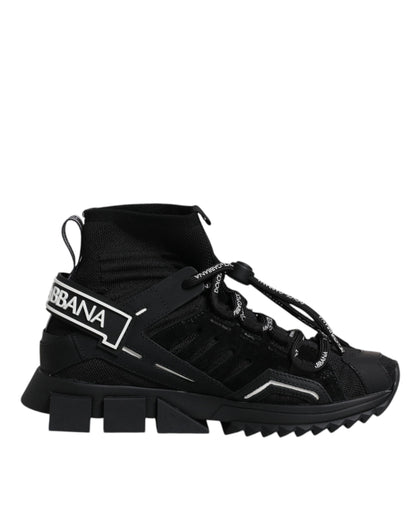 Dolce & Gabbana Schwarz Sorrento Socken Logo Turnschuhe Schuhe
