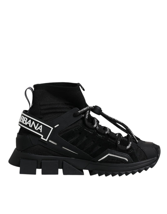 Dolce & Gabbana Schwarz Sorrento Socken Logo Turnschuhe Schuhe