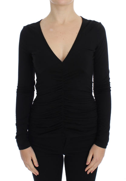 Versace Jeans Schwarzer Stretch-Langarmpullover