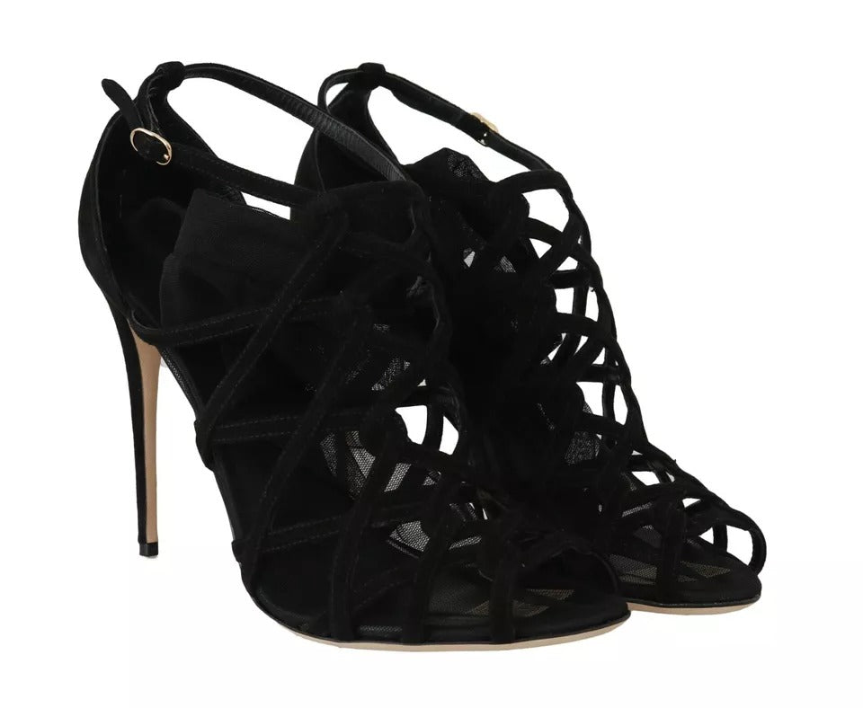 Dolce & Gabbana Schwarz Wildleder Stilettos Booties Socken Schuhe