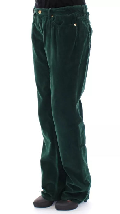 Dolce & Gabbana Grüne Baumwoll-Corduroys SLIMMY Fit D&G-Hosen
