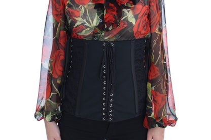 Dolce & Gabbana Schwarzer Stretch-Korsett-Taillengürtel