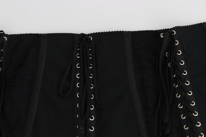 Dolce & Gabbana Schwarzer Stretch-Korsett-Taillengürtel