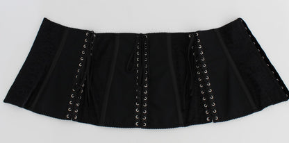 Dolce & Gabbana Schwarzer Stretch-Korsett-Taillengürtel
