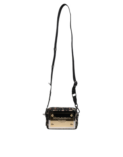 Dolce & Gabbana Multicolor Leopard Jacquard DG Logo Crossbody Tasche