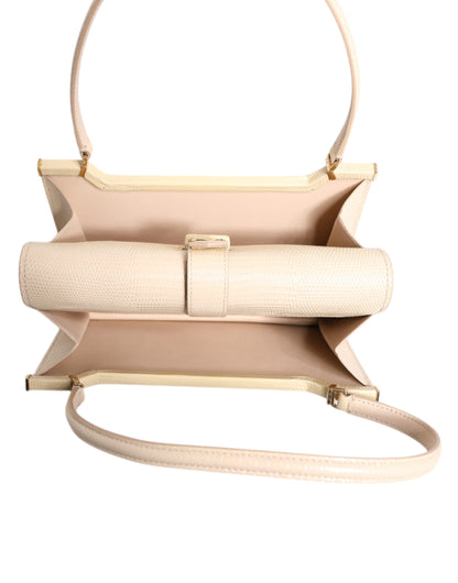 Dolce & Gabbana Beige Leder Ingrid Top Handle Umhängetasche