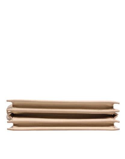 Dolce & Gabbana Beige Leder Ingrid Top Handle Umhängetasche