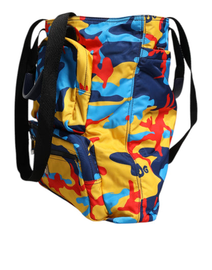 Dolce & Gabbana Multicolor Camouflage Nylon Einkaufstasche