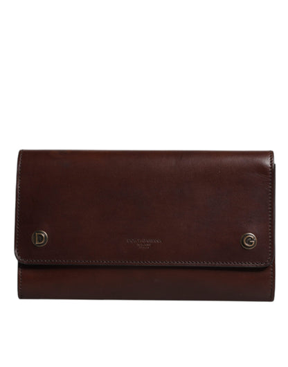 Dolce & Gabbana Braunes Leder mit Logo-Prägung Crossbody Bag