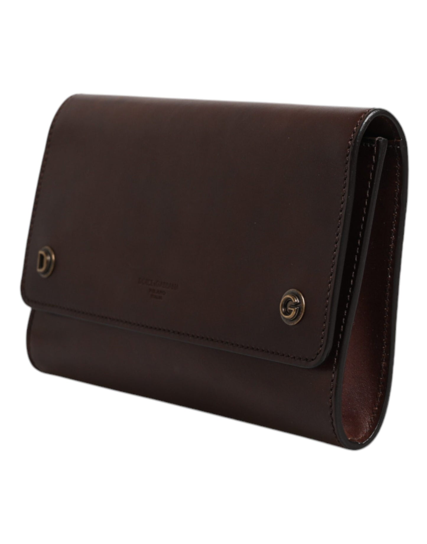 Dolce & Gabbana Braunes Leder mit Logo-Prägung Crossbody Bag