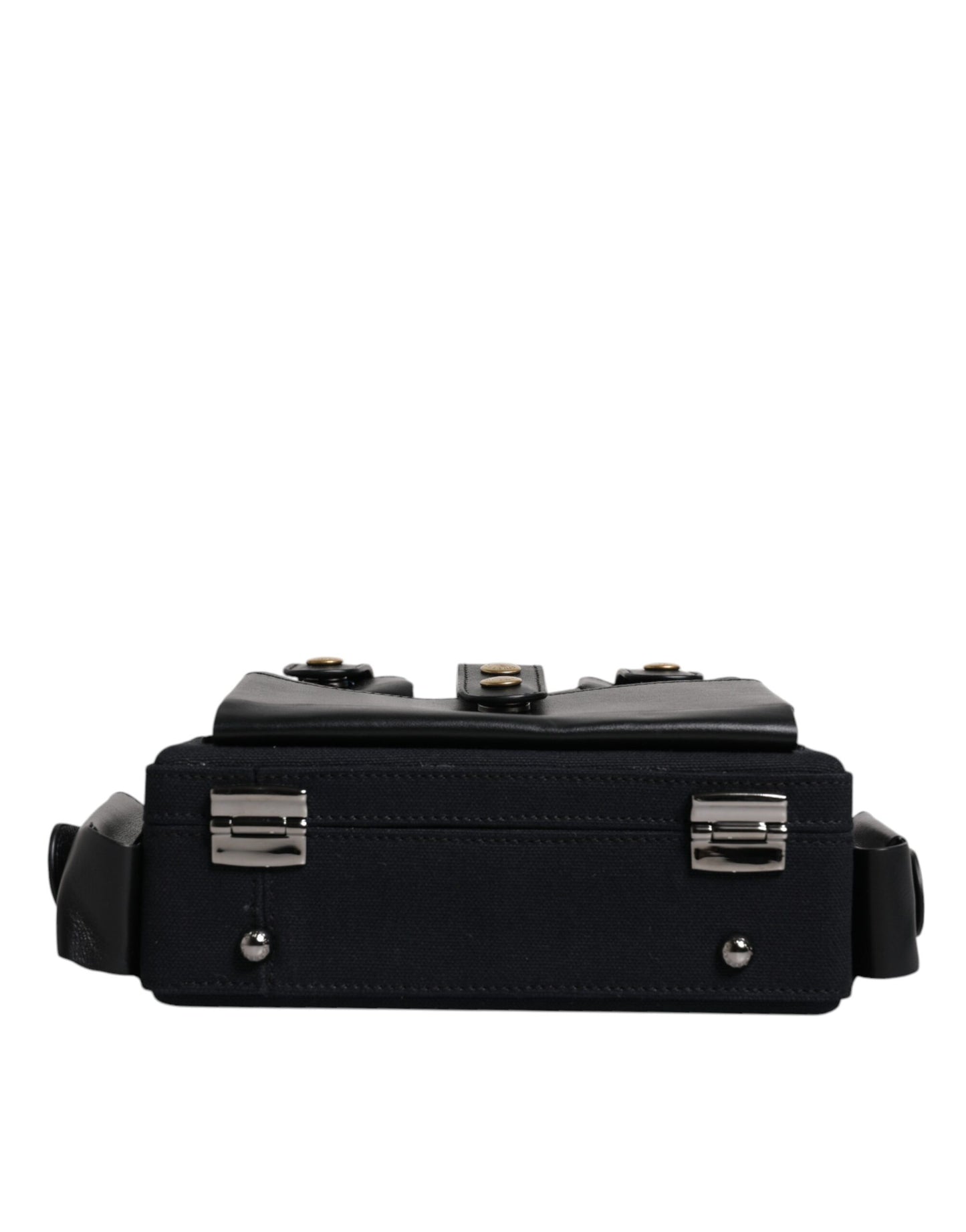 Dolce & Gabbana Schwarze Leder Crossbody Tasche mit oberem Griff