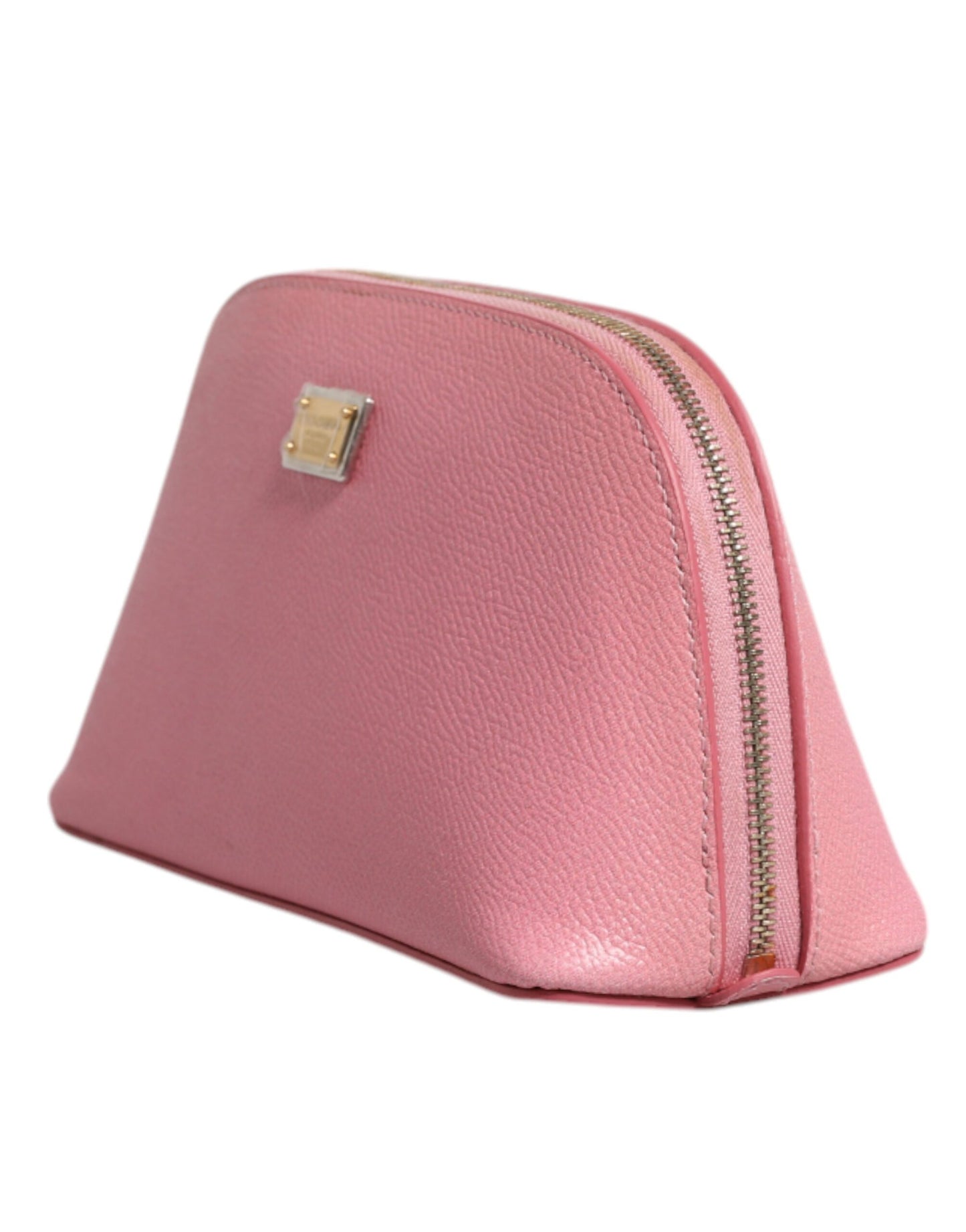 Dolce & Gabbana Rosa Leder DG Logo Zip um Hand Geldbeutel Brieftasche