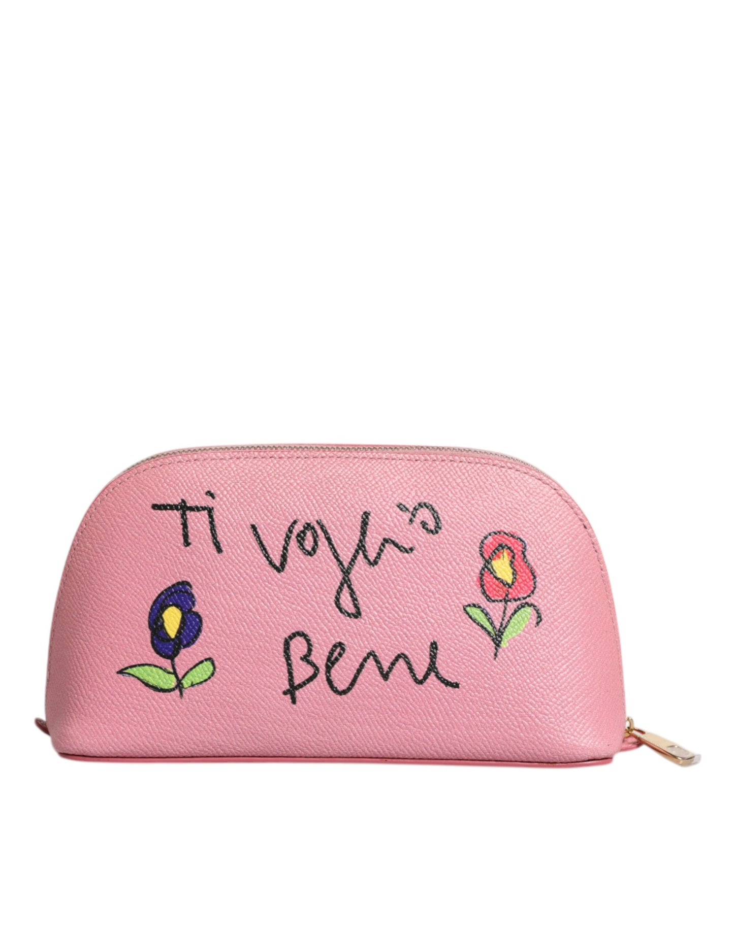 Dolce & Gabbana Rosa Leder DG Logo Zip um Hand Geldbeutel Brieftasche