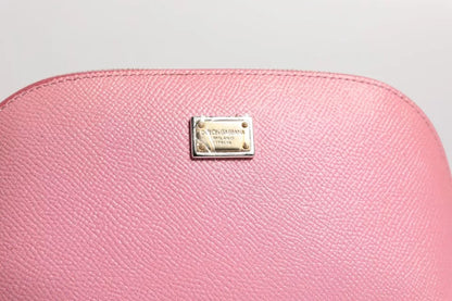 Dolce & Gabbana Rosa Leder DG Logo Zip um Hand Geldbeutel Brieftasche