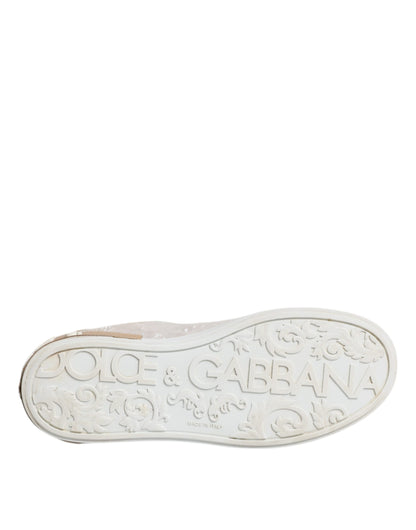 Dolce & Gabbana Weiß Portofino Mutter der Perle Turnschuhe Freizeitschuhe