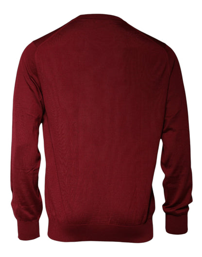 Dolce & Gabbana Kastanienbrauner Kaschmirpullover mit Rundhalsausschnitt