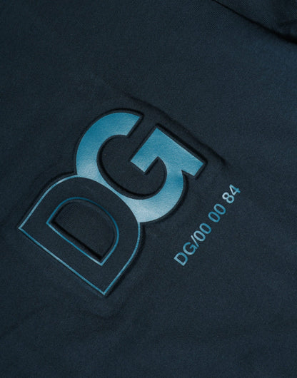 Dolce & Gabbana Blaues Logo T-Shirt mit Rundhalsausschnitt und kurzen Ärmeln