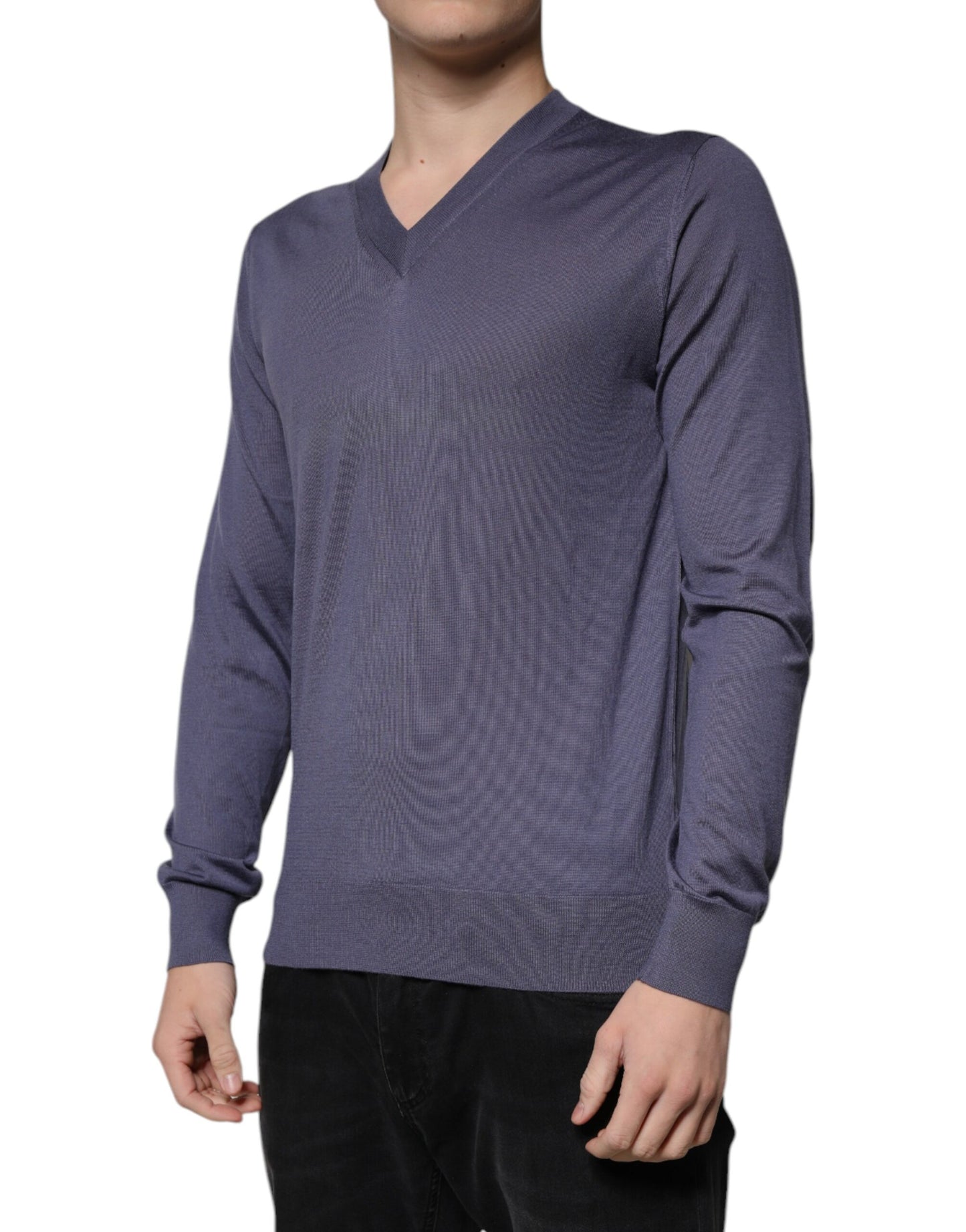 Dolce & Gabbana Grauer Kaschmir Pullover mit V-Ausschnitt für Männer