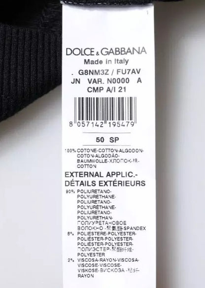 Dolce & Gabbana Schwarzes ärmelloses Baumwoll-Tank-T-Shirt mit Rundhalsausschnitt