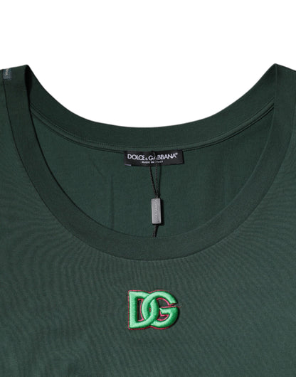 Dolce & Gabbana Grünes DG ärmelloses Tank-T-Shirt mit Rundhalsausschnitt