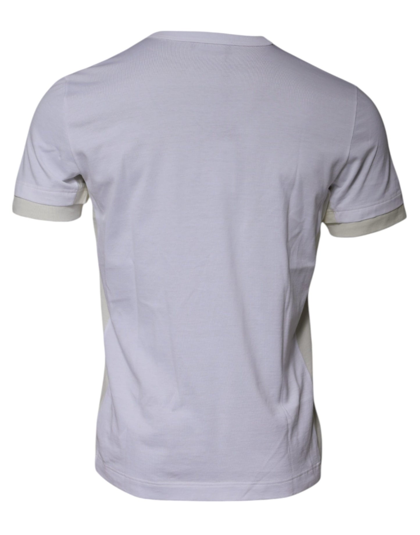 Dolce & Gabbana Weißes Baumwoll-T-Shirt mit Rundhalsausschnitt und kurzen Ärmeln