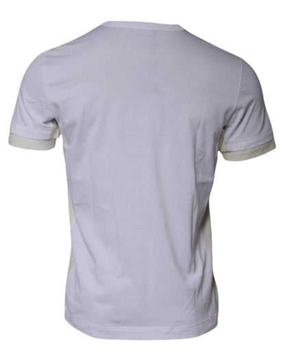 Dolce & Gabbana Weißes Baumwoll-T-Shirt mit Rundhalsausschnitt und kurzen Ärmeln