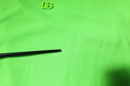 Dolce & Gabbana Grünes Logo-Polyester-T-Shirt mit Rundhalsausschnitt