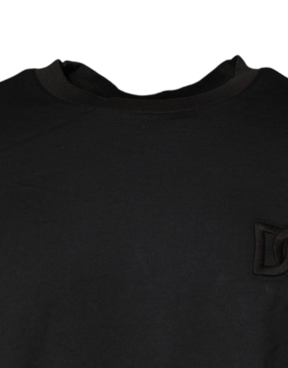 Dolce & Gabbana Schwarzes Logo T-Shirt mit Rundhalsausschnitt und kurzen Ärmeln