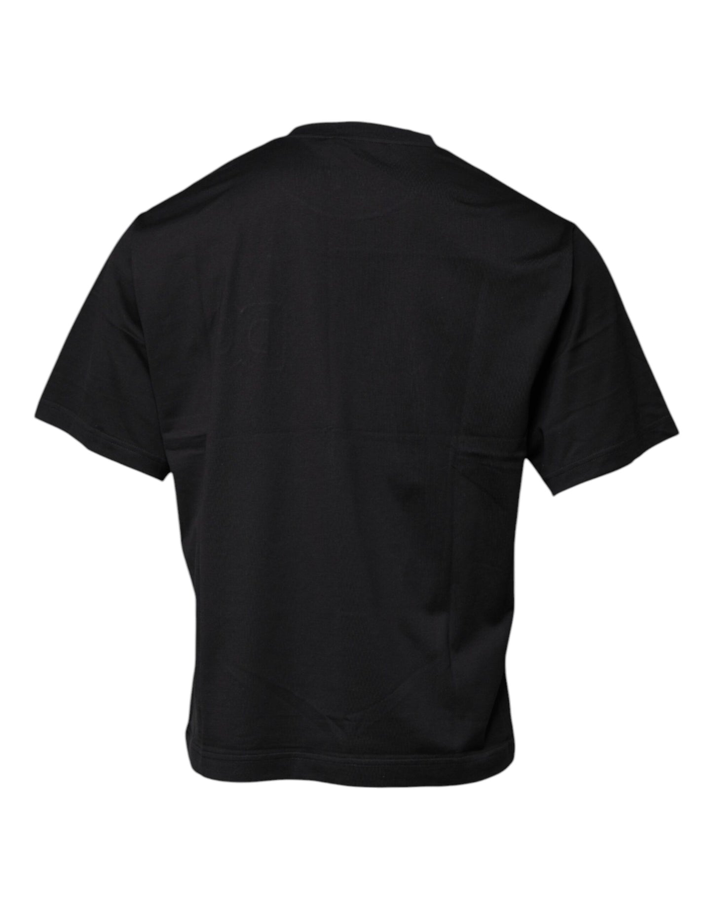 Dolce & Gabbana Schwarzes DG Logo Print Baumwoll-T-Shirt mit Rundhalsausschnitt