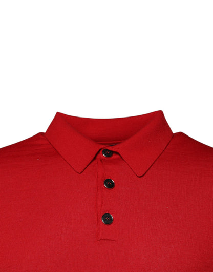 Dolce & Gabbana Roter Kaschmirpullover mit Kragen