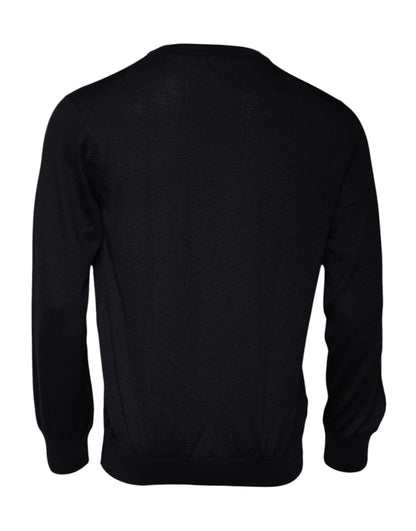 Dolce & Gabbana Blauer Kaschmir Pullover mit Rundhalsausschnitt