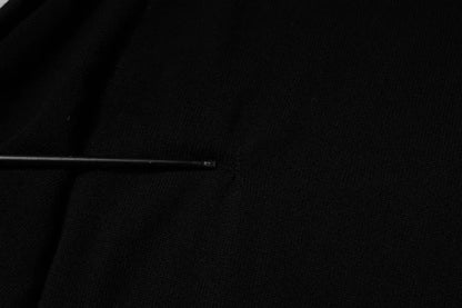 Dolce & Gabbana Schwarzer Logo-Wollpullover mit Rundhalsausschnitt