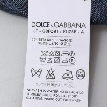 Dolce & Gabbana Dunkelgrauer Pullover mit Rundhalsausschnitt aus Seide