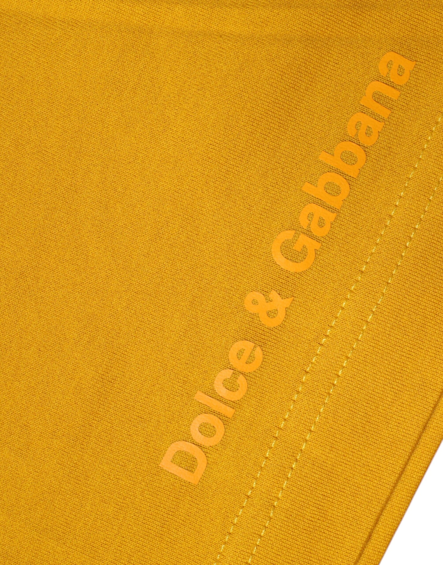 Dolce & Gabbana Dunkelgelbes Logo T-Shirt mit Rundhalsausschnitt und kurzen Ärmeln