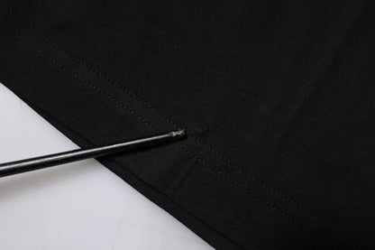 Dolce & Gabbana Schwarzes T-Shirt mit Logodruck und kurzen Ärmeln aus Baumwolle