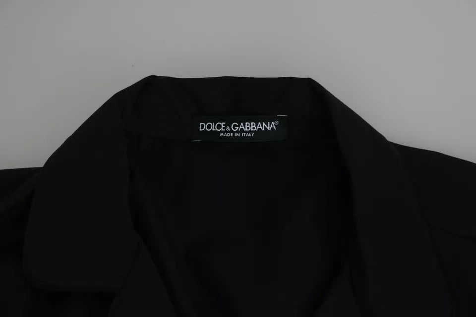 Dolce & Gabbana Blau gestreiftes Pyjama-Lounge-Hemd aus Baumwolle