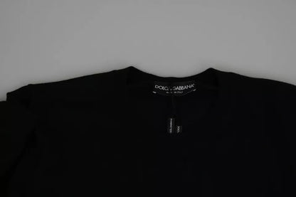Dolce & Gabbana Schwarzes Kaschmir-Rundhals-Sweatshirt Pullover