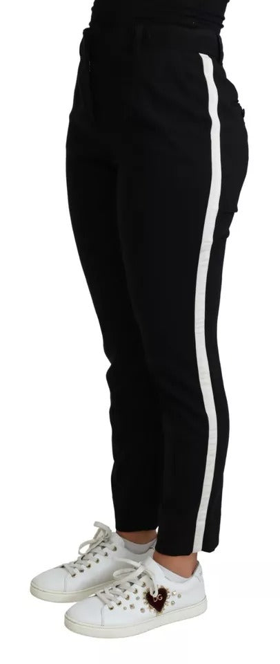 Dolce & Gabbana Schwarze Schurwoll-Stretch-Skinny-Hose